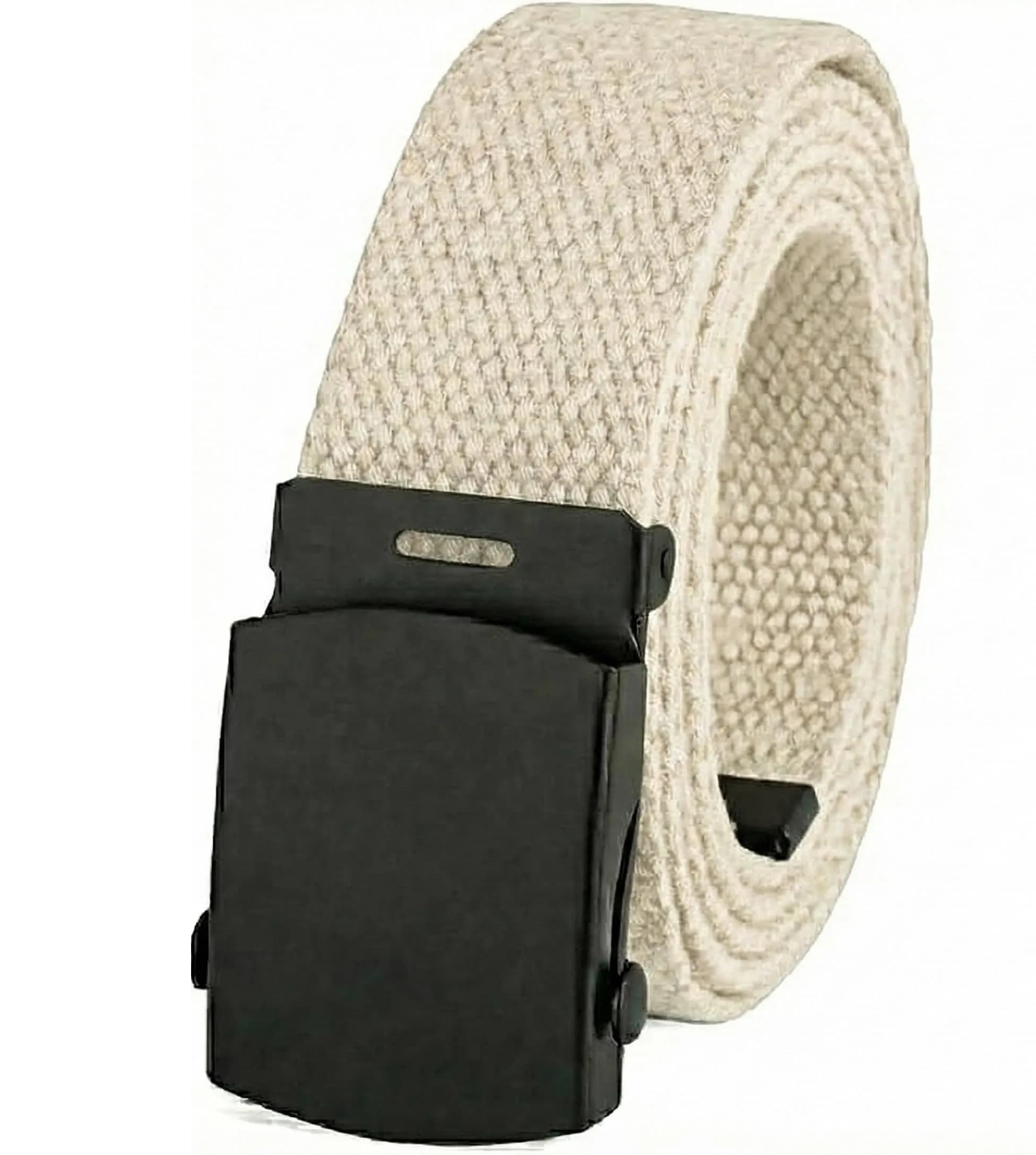 BC Belts Canvas Web Belt Military Style 56" Natural | Adjustable, Durable & Versatile