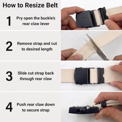 BC Belts Canvas Web Belt Military Style 56" Natural | Adjustable, Durable & Versatile thumbnail 5