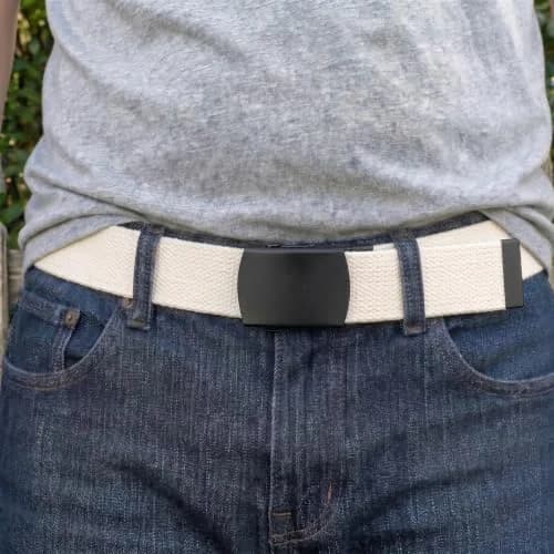 BC Belts Canvas Web Belt Military Style 56" Natural | Adjustable, Durable & Versatile thumbnail 2