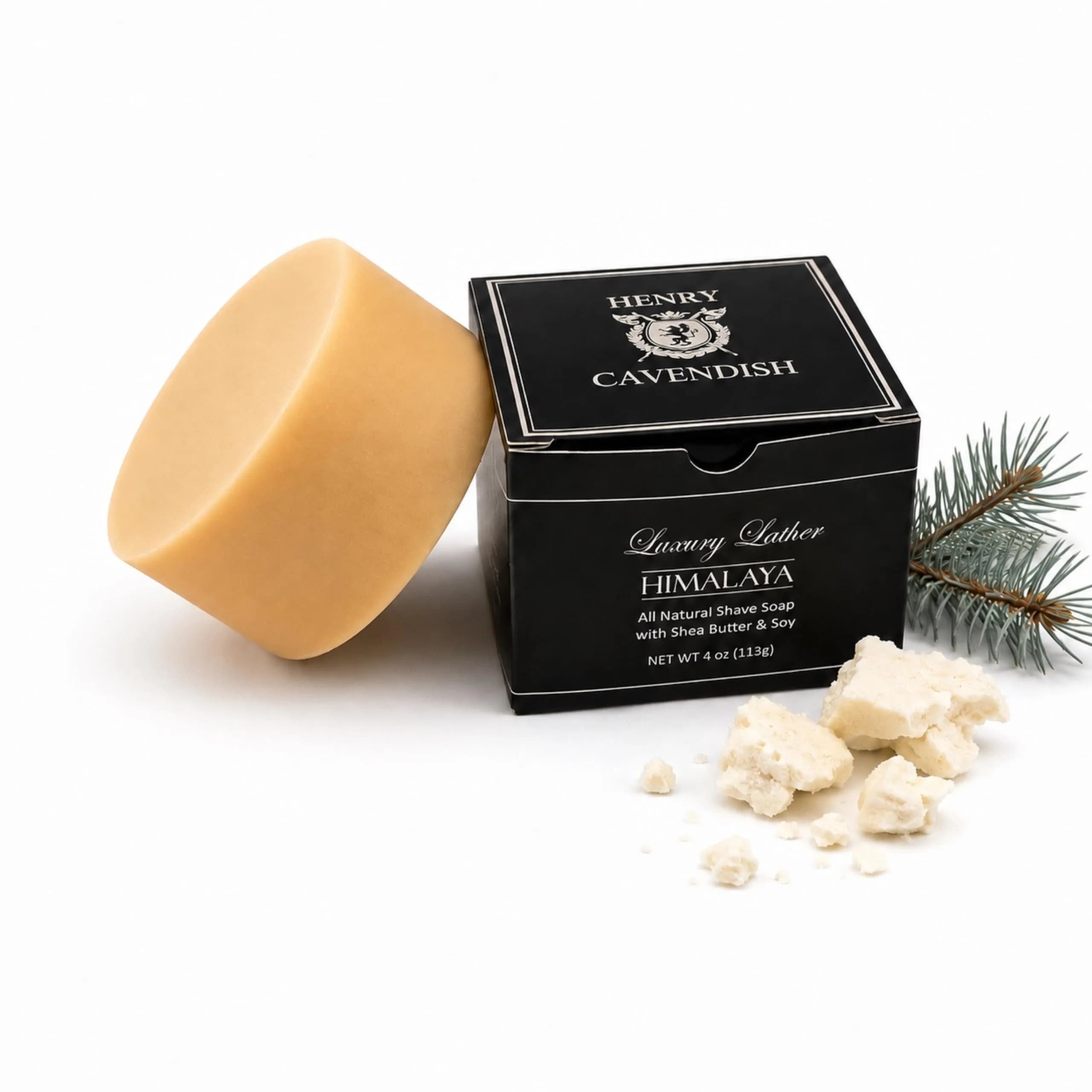 Henry Cavendish Himalaya Premium Natural Shaving Soap 4 Oz | Rich Creamy Lather & Classic Fragrance