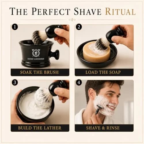 Henry Cavendish Himalaya Premium Natural Shaving Soap 4 Oz | Rich Creamy Lather & Classic Fragrance thumbnail 5