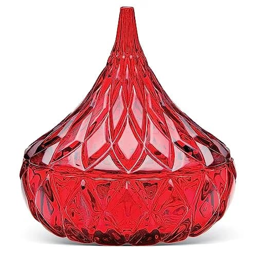 Godinger Hershey's Kiss Candy Dish Red Glass 12.7cm (5 Inch) | Authentic USA Import thumbnail 1