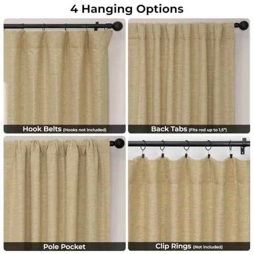 HPD Half Price Drapes Bellino Textured Faux Linen Room Darkening Curtains 50W x 96L | 75-80% Light Block | Thermal Insulation thumbnail 6