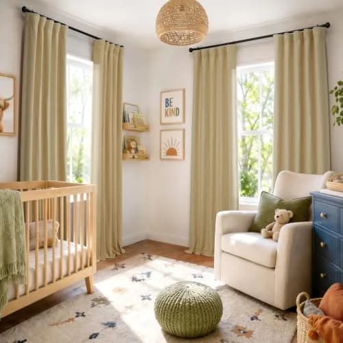 HPD Half Price Drapes Bellino Textured Faux Linen Room Darkening Curtains 50W x 96L | 75-80% Light Block | Thermal Insulation thumbnail 2