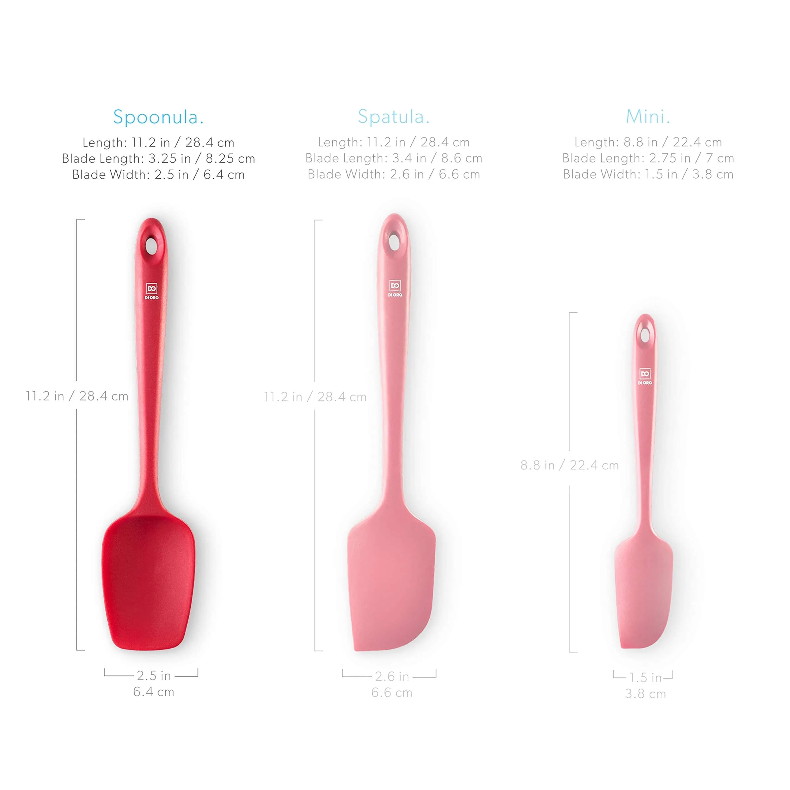 di Oro Silicone Spoonula - Spoon Spatula, 600°F Heat Resistant, Red | BPA Free Kitchen Utensil thumbnail 7