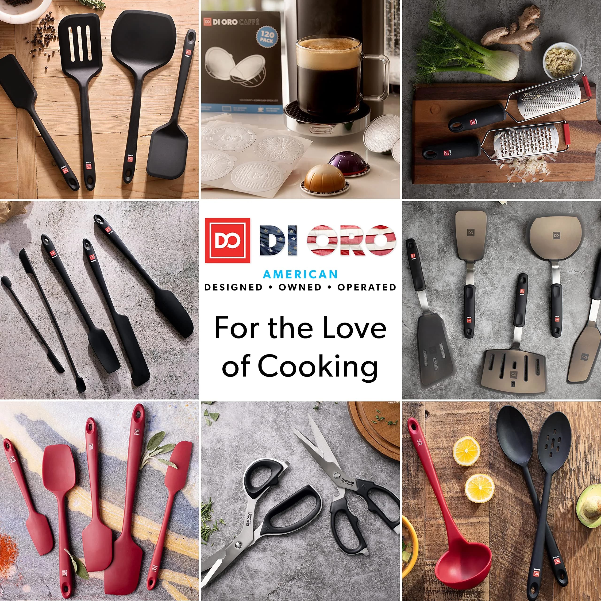 di Oro Silicone Spoonula - Spoon Spatula, 600°F Heat Resistant, Red | BPA Free Kitchen Utensil thumbnail 8