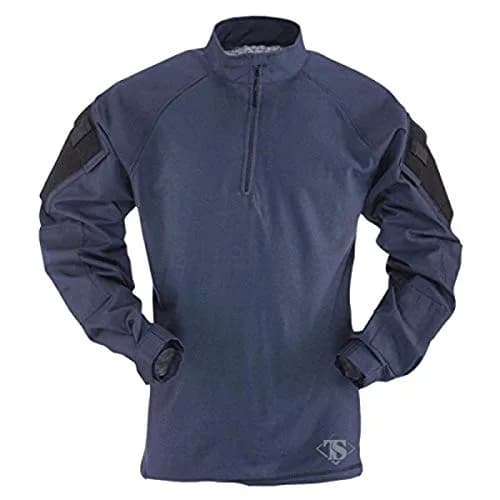 Tru-Spec 1/4 Zip Combat Shirt, Navy/Navy, XX-Large | No Melt, No Drip Baselayer for Military & Work thumbnail 1