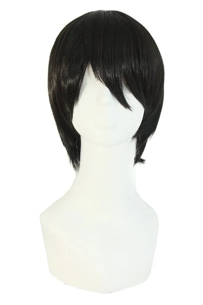 MapofBeauty Men's Short Straight Synthetic Wig Black | Heat Resistant 120℃