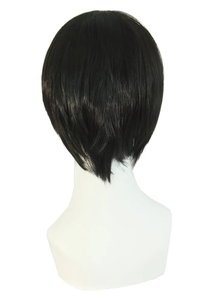MapofBeauty Men's Short Straight Synthetic Wig Black | Heat Resistant 120℃ - view 3