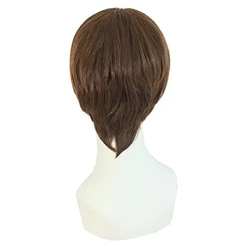 MapofBeauty Fashion Men's Short Straight Wig (Brown) 25cm (10 Inch) | Heat Resistant Synthetic Hair thumbnail 3