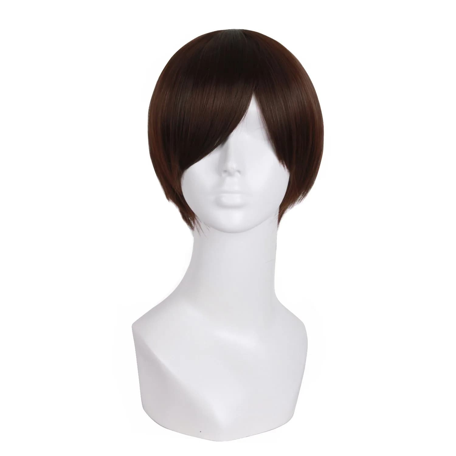 MapofBeauty Men's Short Straight Wig Dark Brown | Heat Resistant Synthetic Fiber - main product image