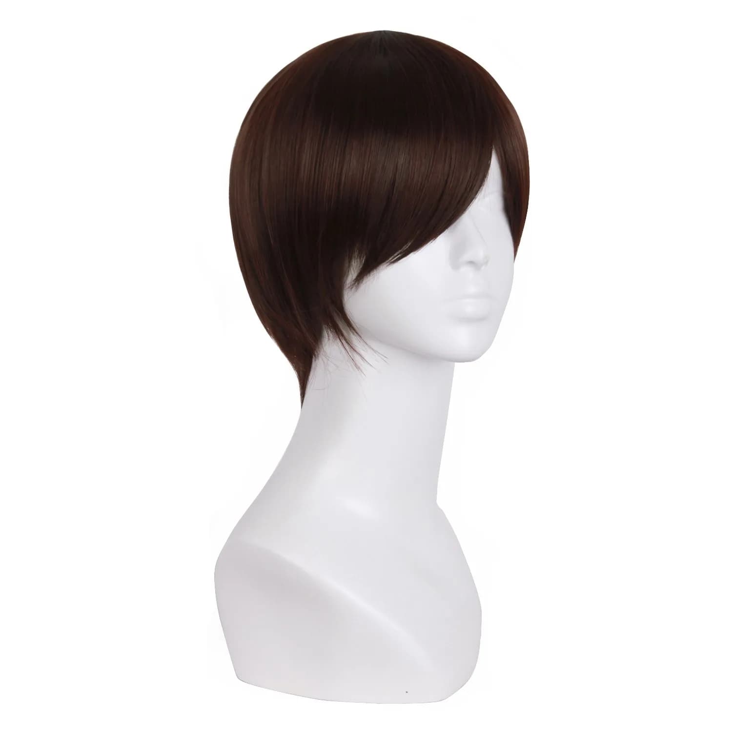 MapofBeauty Men's Short Straight Wig Dark Brown | Heat Resistant Synthetic Fiber - view 2