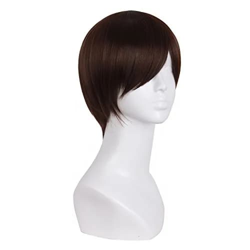 MapofBeauty Men's Short Straight Wig Dark Brown | Heat Resistant Synthetic Fiber thumbnail 2