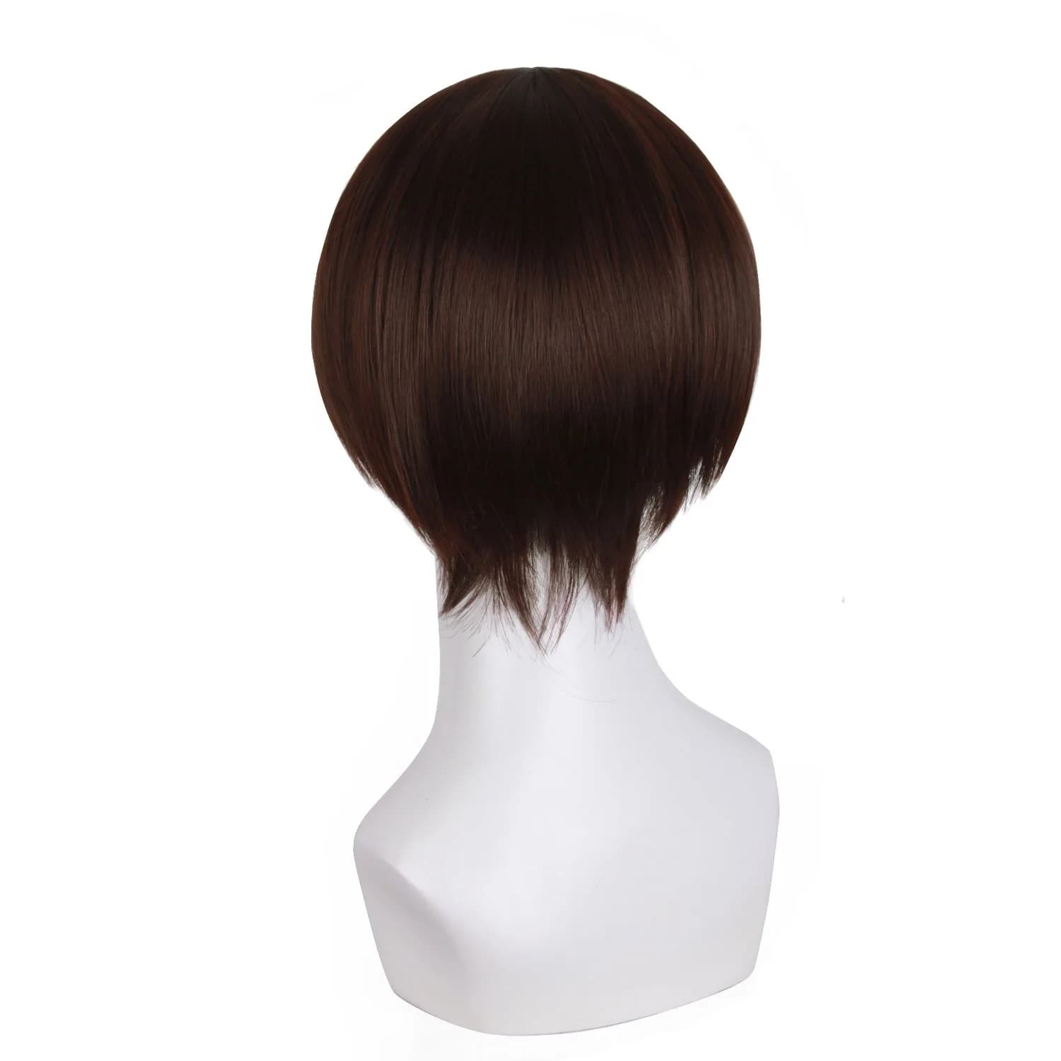 MapofBeauty Men's Short Straight Wig Dark Brown | Heat Resistant Synthetic Fiber - view 4
