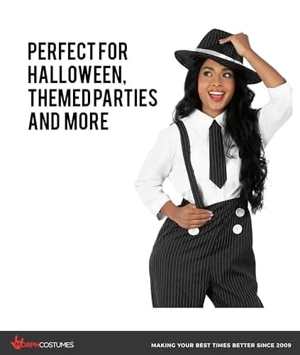 fun shack, Gangster Costume Women, Halloween Costumes for Women, S | 1920s Mobster Style with Comfortable Fit thumbnail 5