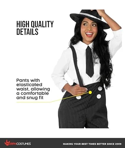 fun shack, Gangster Costume Women, Halloween Costumes for Women, S | 1920s Mobster Style with Comfortable Fit thumbnail 3