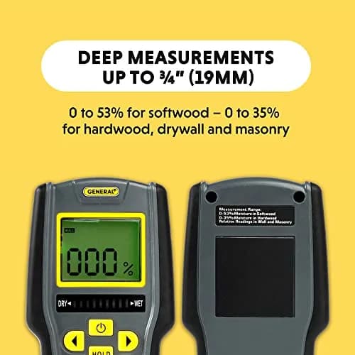 General Tools MMD7NP Pinless Digital Moisture Meter | Measures up to 19mm Deep thumbnail 4