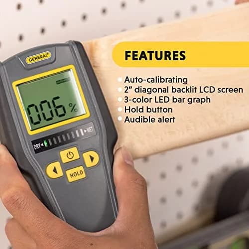 General Tools MMD7NP Pinless Digital Moisture Meter | Measures up to 19mm Deep thumbnail 6