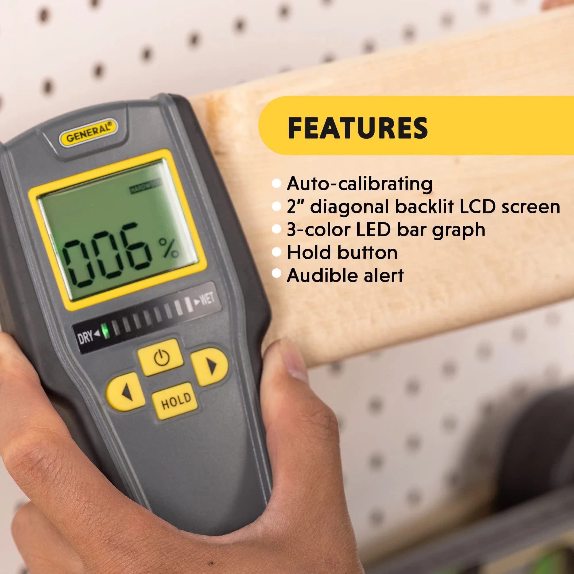 General Tools MMD7NP Pinless Digital Moisture Meter | Measures up to 19mm Deep - view 6