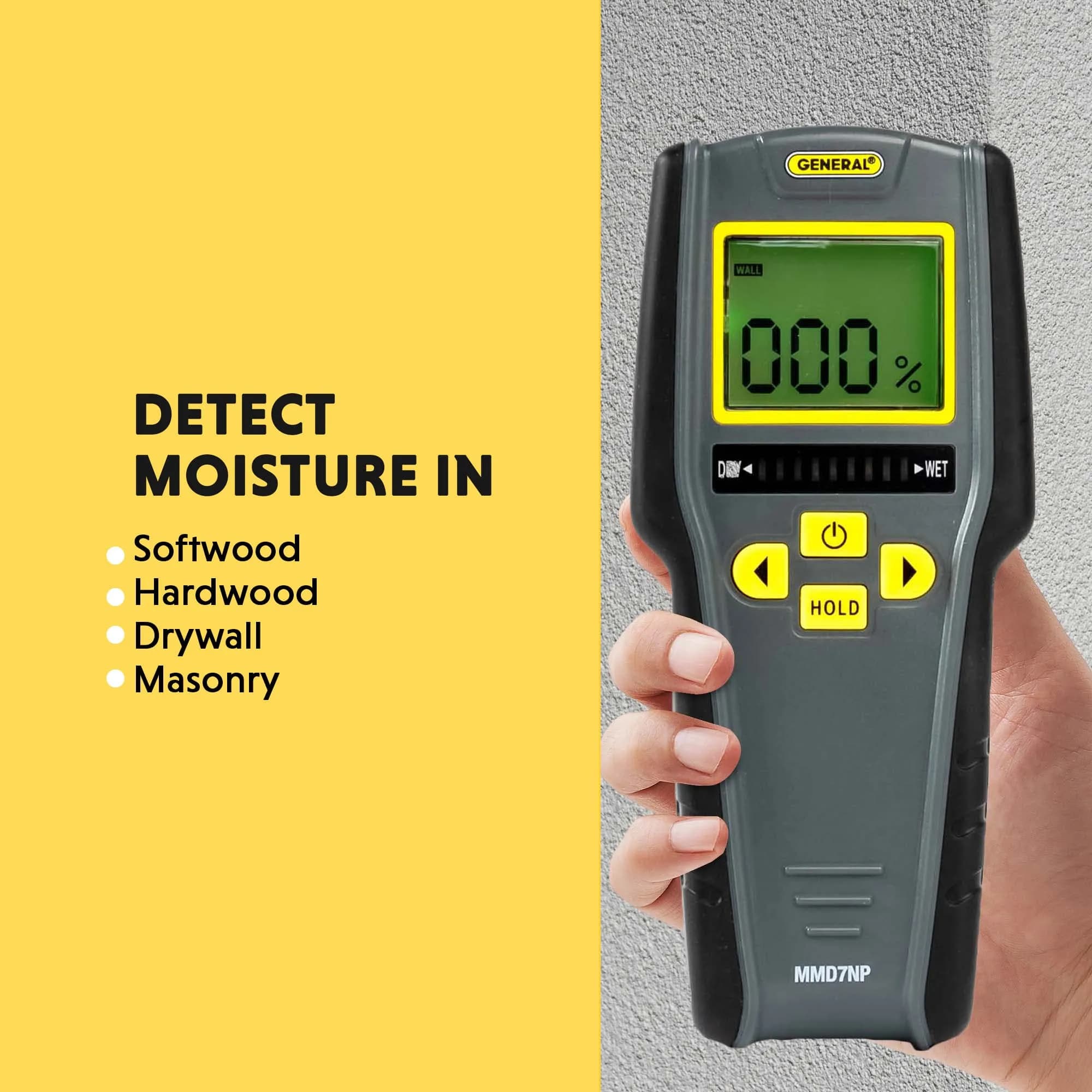 General Tools MMD7NP Pinless Digital Moisture Meter | Measures up to 19mm Deep - view 3