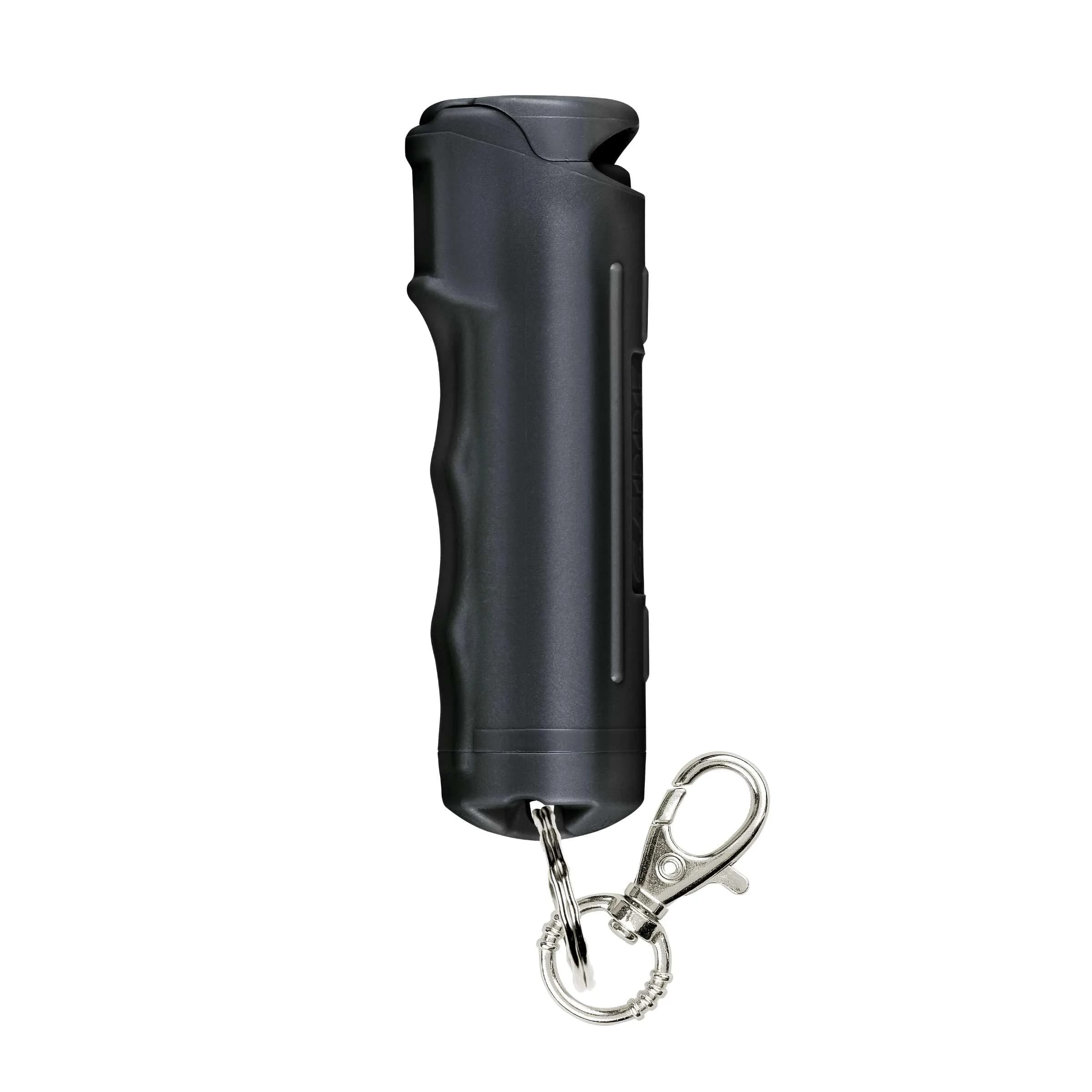 SABRE Pepper Gel Spray with Fast Flip-Top Safety & Snap‑Clip Keychain, 0.54 fl oz | Max Strength Self Defense Gel for India — Black