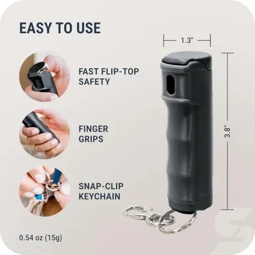 SABRE Pepper Gel Spray with Fast Flip-Top Safety & Snap‑Clip Keychain, 0.54 fl oz | Max Strength Self Defense Gel for India thumbnail 6