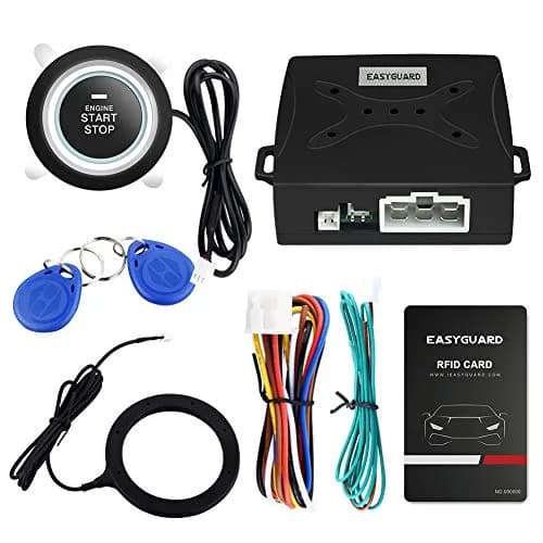 EASYGUARD EC004 Push Button Start Kit with RFID Keyless Go for DC12V Petrol Cars | Upgrade from Key Ignition thumbnail 1