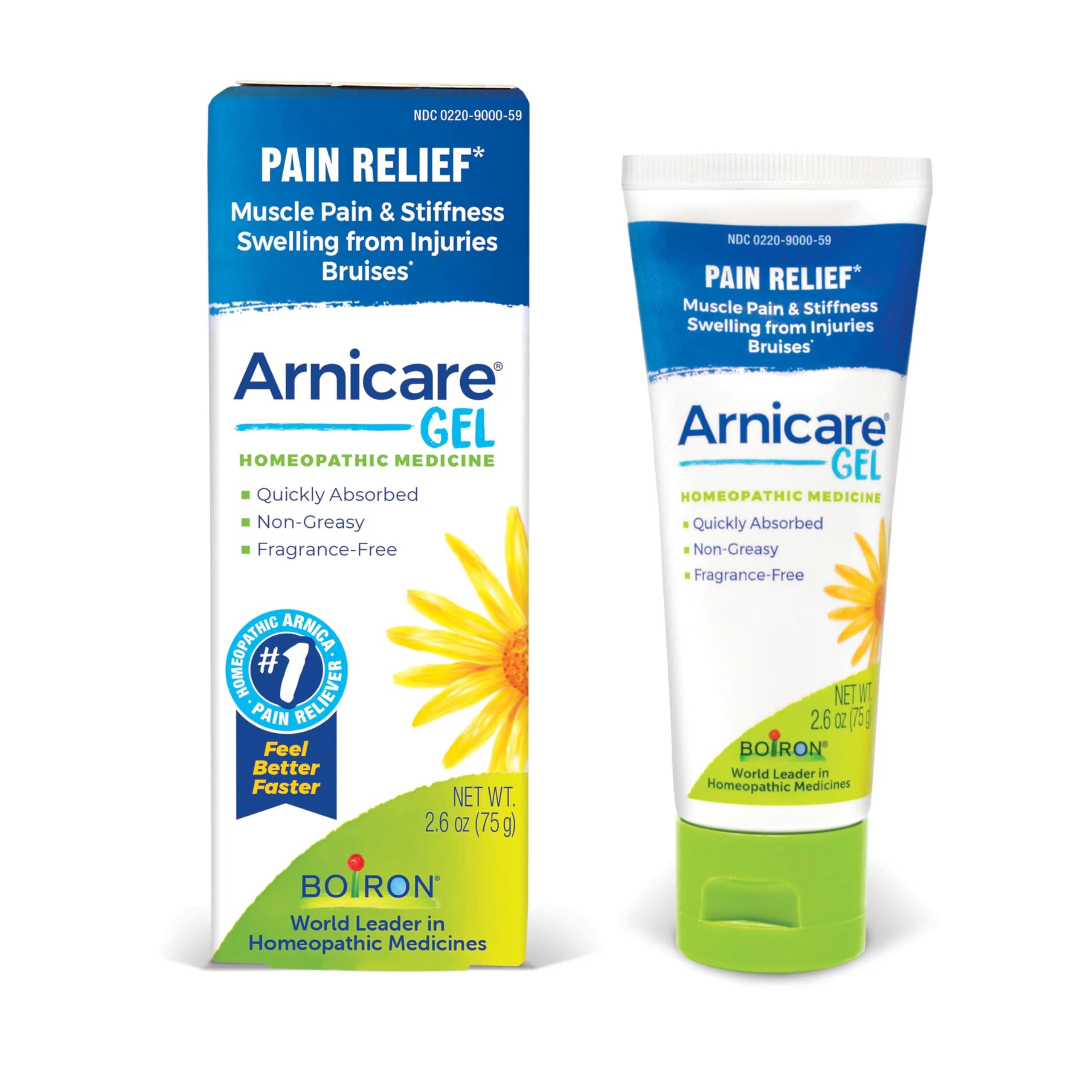 Boiron Arnicare Gel for Joint Pain, Muscle Pain, Soreness, and Swelling from Bruises or Injury, Non-greasy, Fragrance-Free, 74g (2.6 oz) - main product image