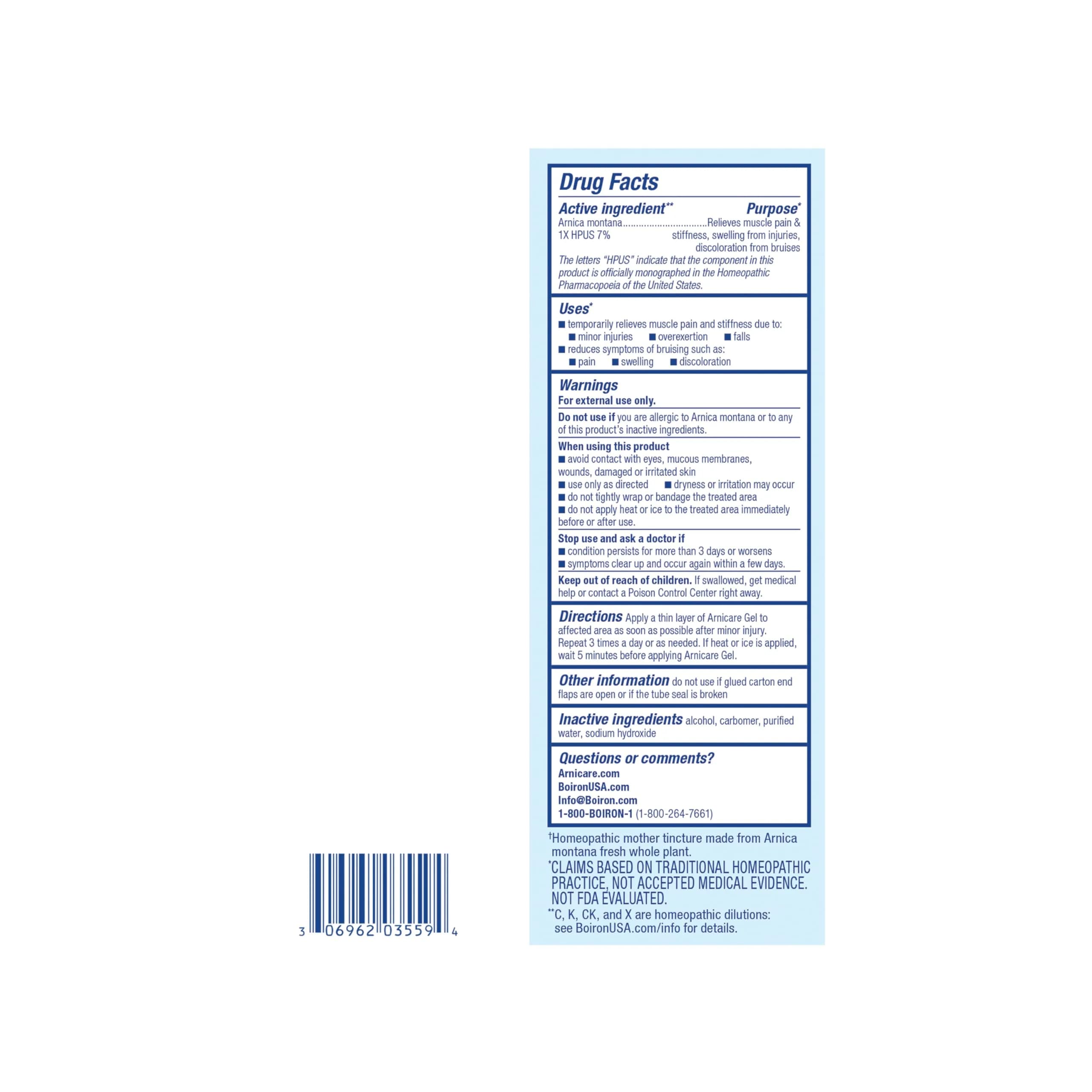 Boiron Arnicare Gel for Joint & Muscle Pain Relief - Non-Greasy, Fragrance-Free Formula, 2.6 oz - view 7