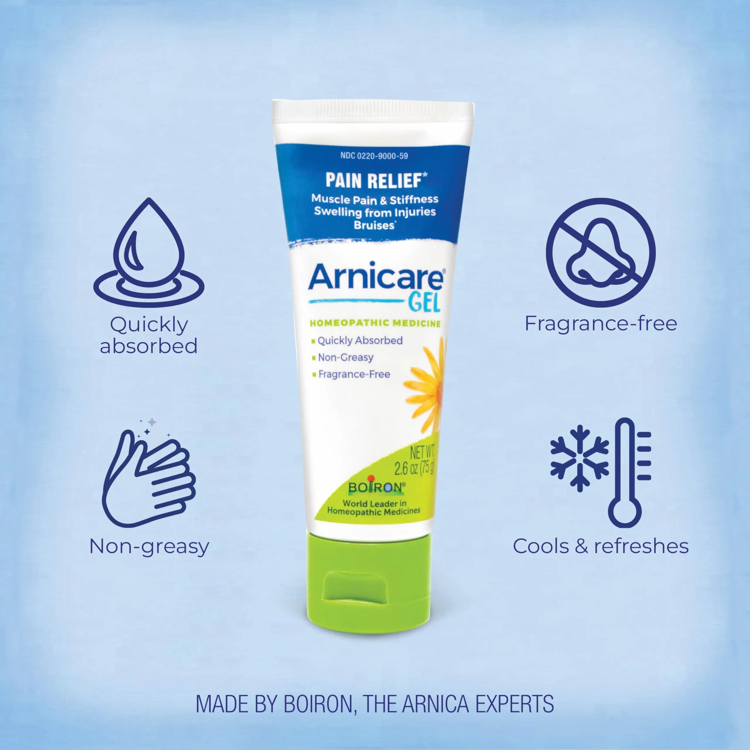 Boiron Arnicare Gel for Joint & Muscle Pain Relief - Non-Greasy, Fragrance-Free Formula, 2.6 oz - view 3
