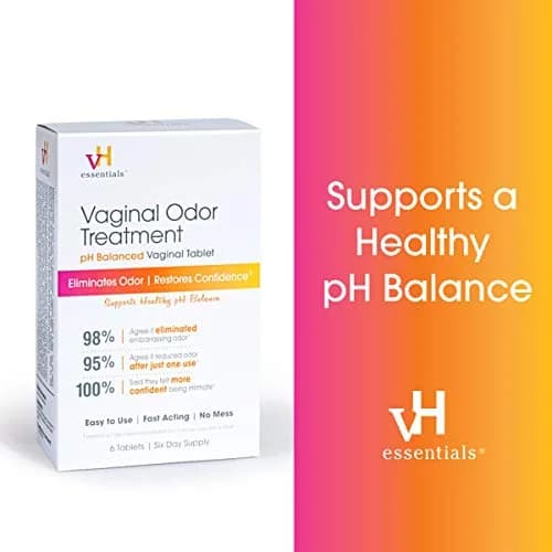 vH essentials Vaginal Odor Treatment, 6 Tablet Suppositories | pH Balanced, Fast-Acting, No-Mess thumbnail 2