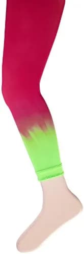 Jefferies Socks Girls 7-16 Dip Dye Footless Tights Lime 4-6 | Stretchable Nylon, Fun Dip Dye Style thumbnail 1