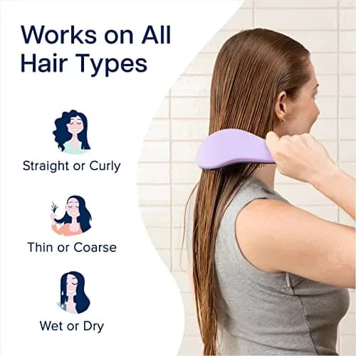 Crave Naturals Glide Thru Hair Brush - Detangler Brush for Curly, Straight, Wet or Dry Hair - Gentle Detangling Brushes for Adults, Kids, Toddlers - Hair Accessories for Women, 19cm (7.5") x 7.6cm (3") - Purple thumbnail 4