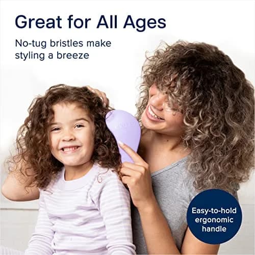 Crave Naturals Glide Thru Hair Brush - Detangler Brush for Curly, Straight, Wet or Dry Hair - Gentle Detangling Brushes for Adults, Kids, Toddlers - Hair Accessories for Women, 19cm (7.5") x 7.6cm (3") - Purple thumbnail 5