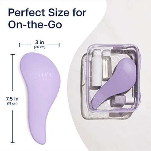 Crave Naturals Glide Thru Hair Brush - Detangler Brush for Curly, Straight, Wet or Dry Hair - Gentle Detangling Brushes for Adults, Kids, Toddlers - Hair Accessories for Women, 19cm (7.5") x 7.6cm (3") - Purple thumbnail 6