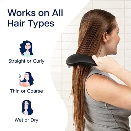 Crave Naturals Glide Thru Detangling Brush Black | Gentle Bristles for Wet & Dry Hair thumbnail 4