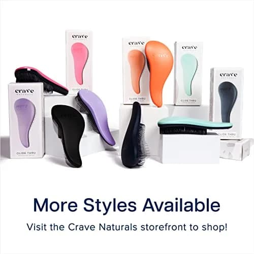 Crave Naturals Glide Thru Detangling Brush Black | Gentle Bristles for Wet & Dry Hair thumbnail 8