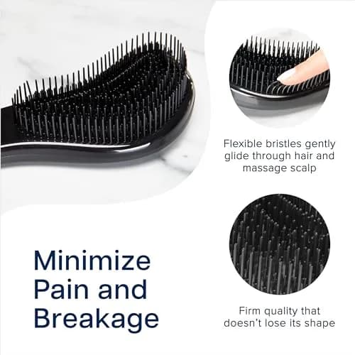 Crave Naturals Glide Thru Detangling Brush Black | Gentle Bristles for Wet & Dry Hair thumbnail 3