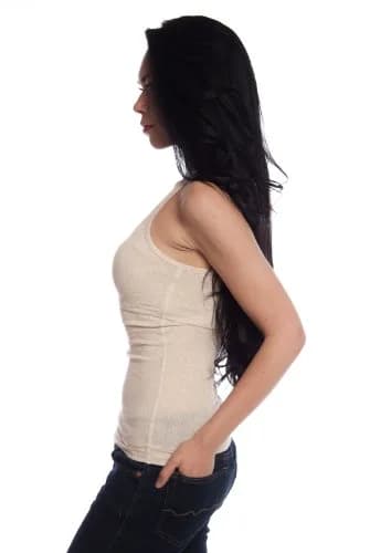 Zenana Women's Basic Ribbed Tank Top Small Black & H Beige | Slim Fit, Cotton-Spandex Blend thumbnail 6
