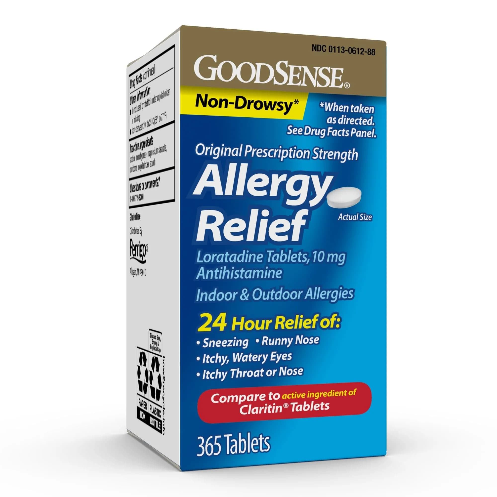 GoodSense Loratadine 10 mg Allergy Relief Tablets | 365 Count, Non-Drowsy, 24-Hour Relief — Original