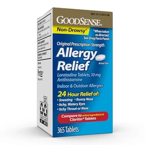 GoodSense Loratadine 10 mg Allergy Relief Tablets | 365 Count, Non-Drowsy, 24-Hour Relief thumbnail 1