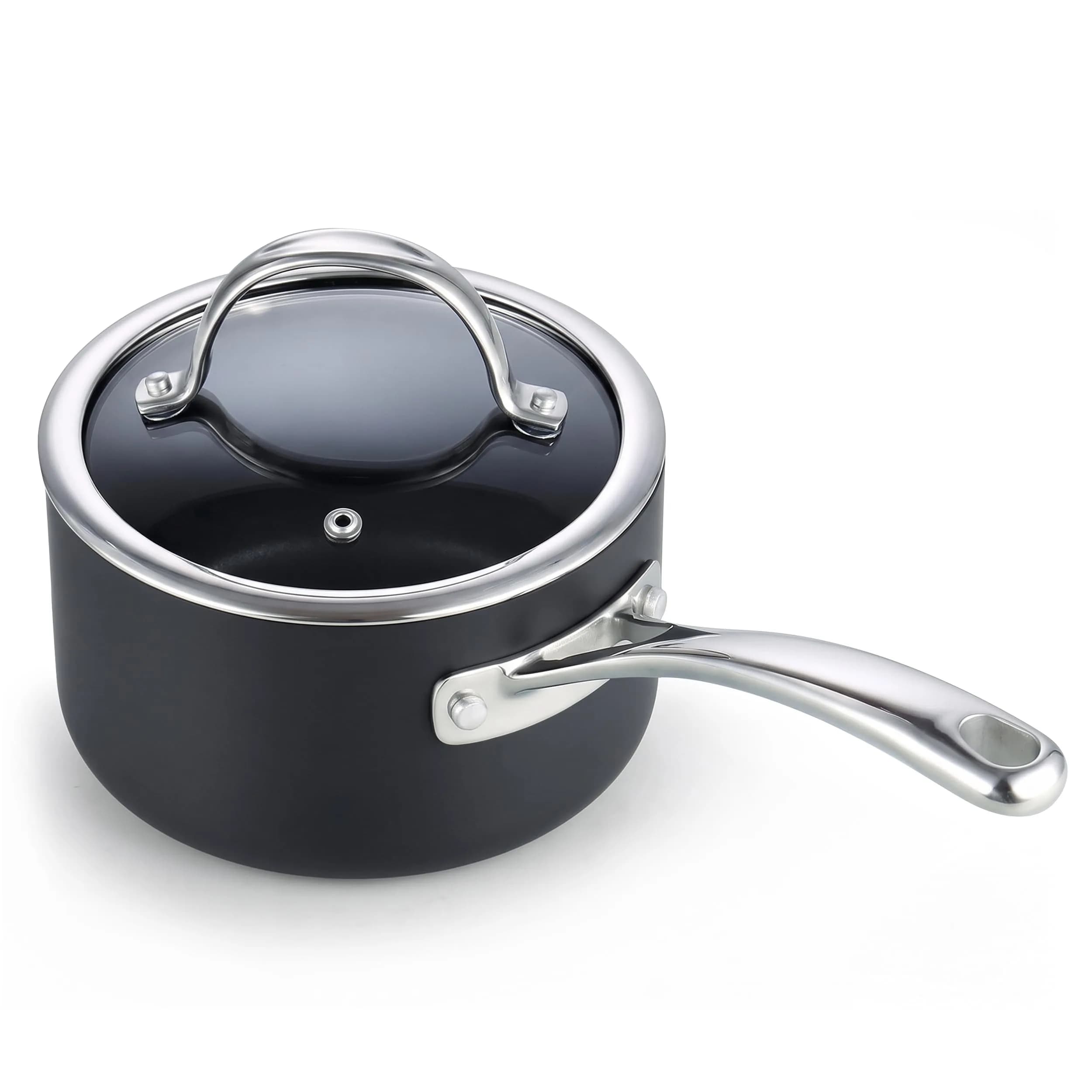 Cooks Standard 2-Quart Hard Anodized Nonstick Saucepan with Glass Lid | Durable, Even Heat, Easy Clean (70-120 chars) — 2 Quarts