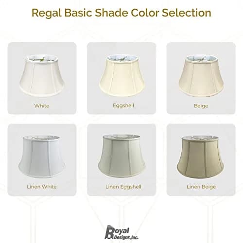 Royal Designs, Inc. Shallow Drum Bell Billiotte Wall Lamp Shade, BS-711-12BG, Beige, 8 x 12.5 x 7.6 | Heavy Grade Rust-Resistant Metal thumbnail 2