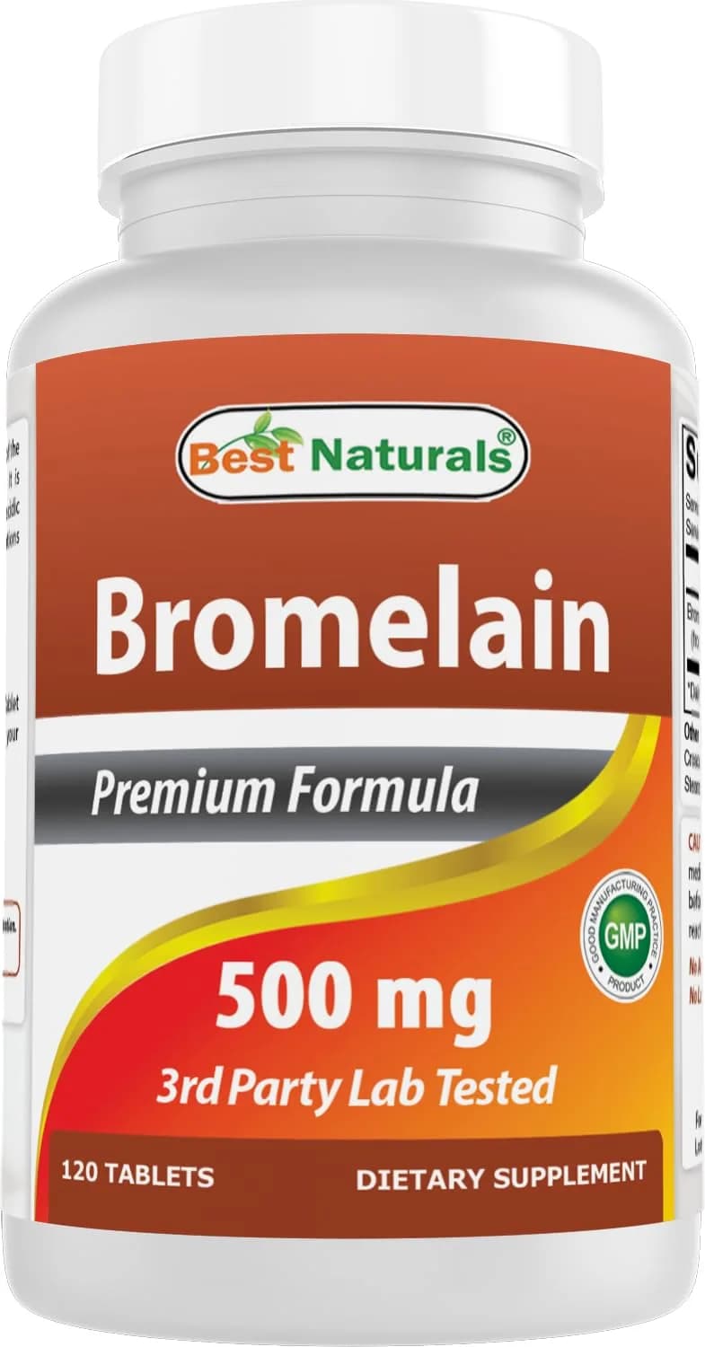 Best Naturals Bromelain Digestive Enzyme Tablets 500 mg (120 Count) | Supports Digestion & Joint Health - main product image