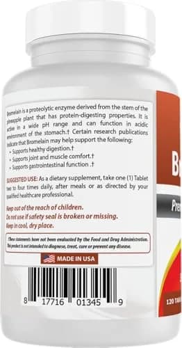 Best Naturals Bromelain Digestive Enzyme Tablets 500 mg (120 Count) | Supports Digestion & Joint Health thumbnail 7