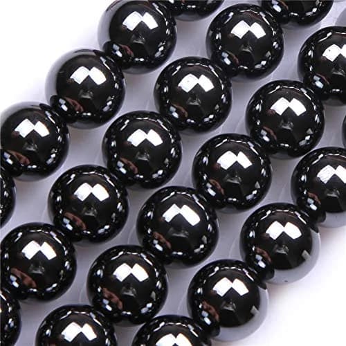 GEM-INSIDE Natural Black Hematite Gemstone Beads 14mm Round for Jewelry Making | Authentic USA Import thumbnail 1