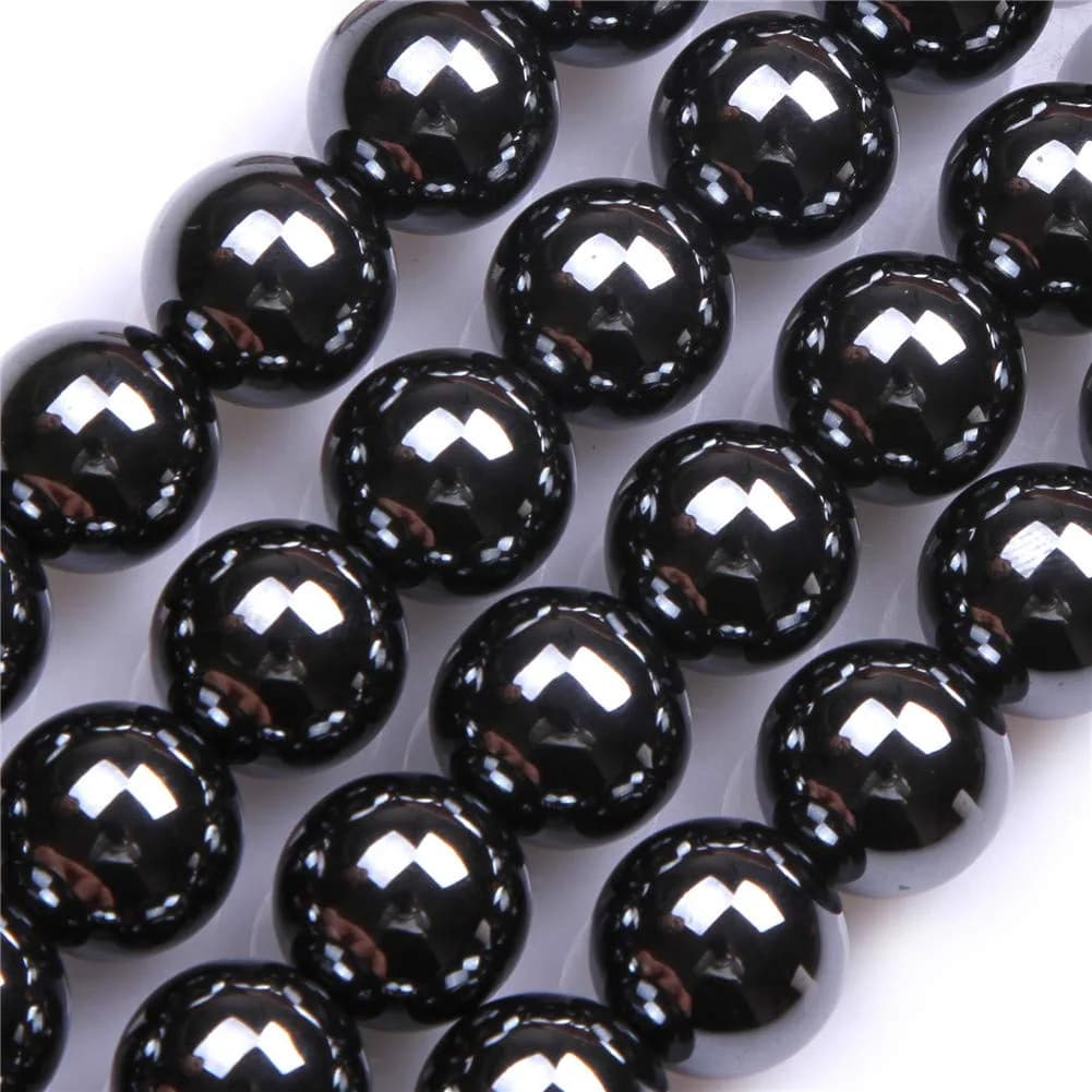 GEM-INSIDE Natural Black Hematite Gemstone Beads 14mm Round for Jewelry Making | Authentic USA Import - main product image
