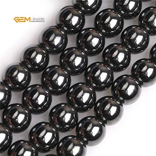 GEM-INSIDE Natural Black Hematite Gemstone Beads 10mm (0.39 inch) | Non-Magnetic Round Energy Stone Beads for Jewelry Making thumbnail 3