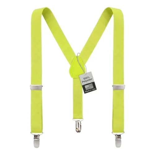 HOLD'EM Suspenders for Kids - 1 Inch Suspender Perfect for Tuxedo- Lemon Yellow (22") | Durable Elastic & Leather thumbnail 1
