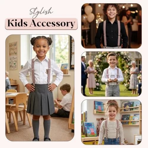 HOLD'EM Suspenders for Kids - 1 Inch Suspender Perfect for Tuxedo- Lemon Yellow (22") | Durable Elastic & Leather thumbnail 4